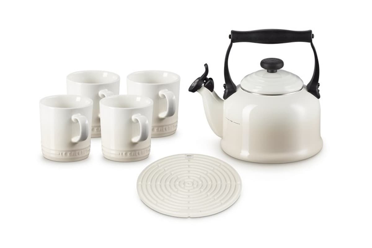 Le Creuset Kociołek Tradycyjny 2,1l Beza - Filiżanka do Herbaty, 6 sztuk, Beżowy