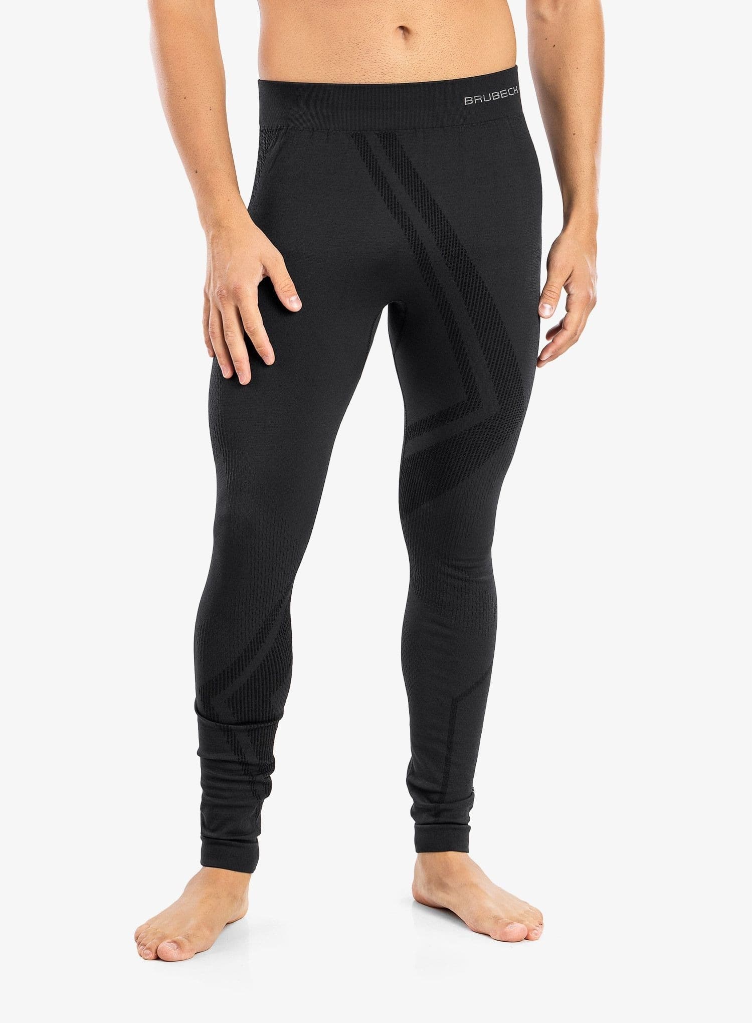 Legginsy termoaktywne męskie Brubeck Thermo Wool czarne rozmiar XXL