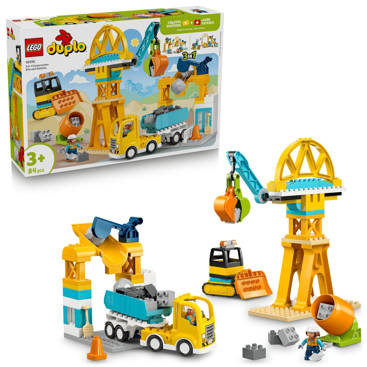 Lego Duplo Plac budowy z pojazdami 3w1 84 elementy
