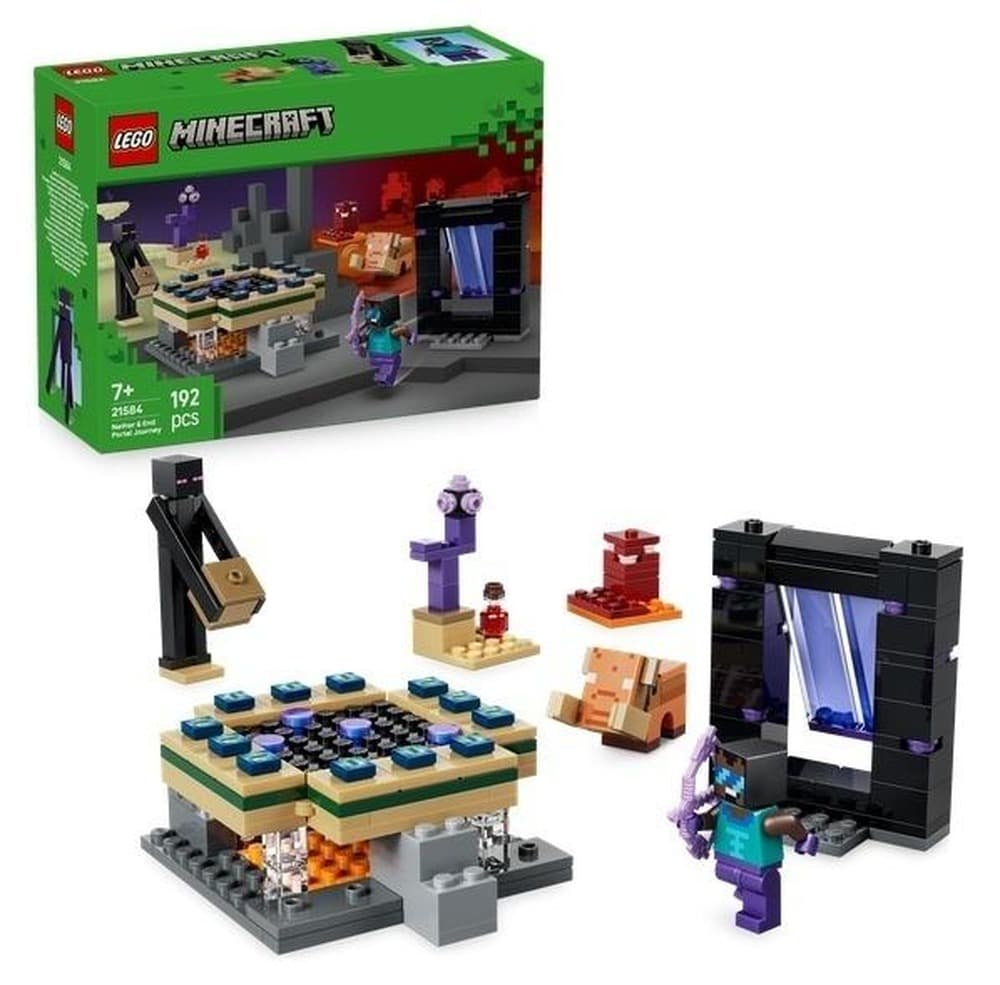 LEGO Minecraft Podróż przez portal Netheru i Kresu zestaw klocków 192 elementy
