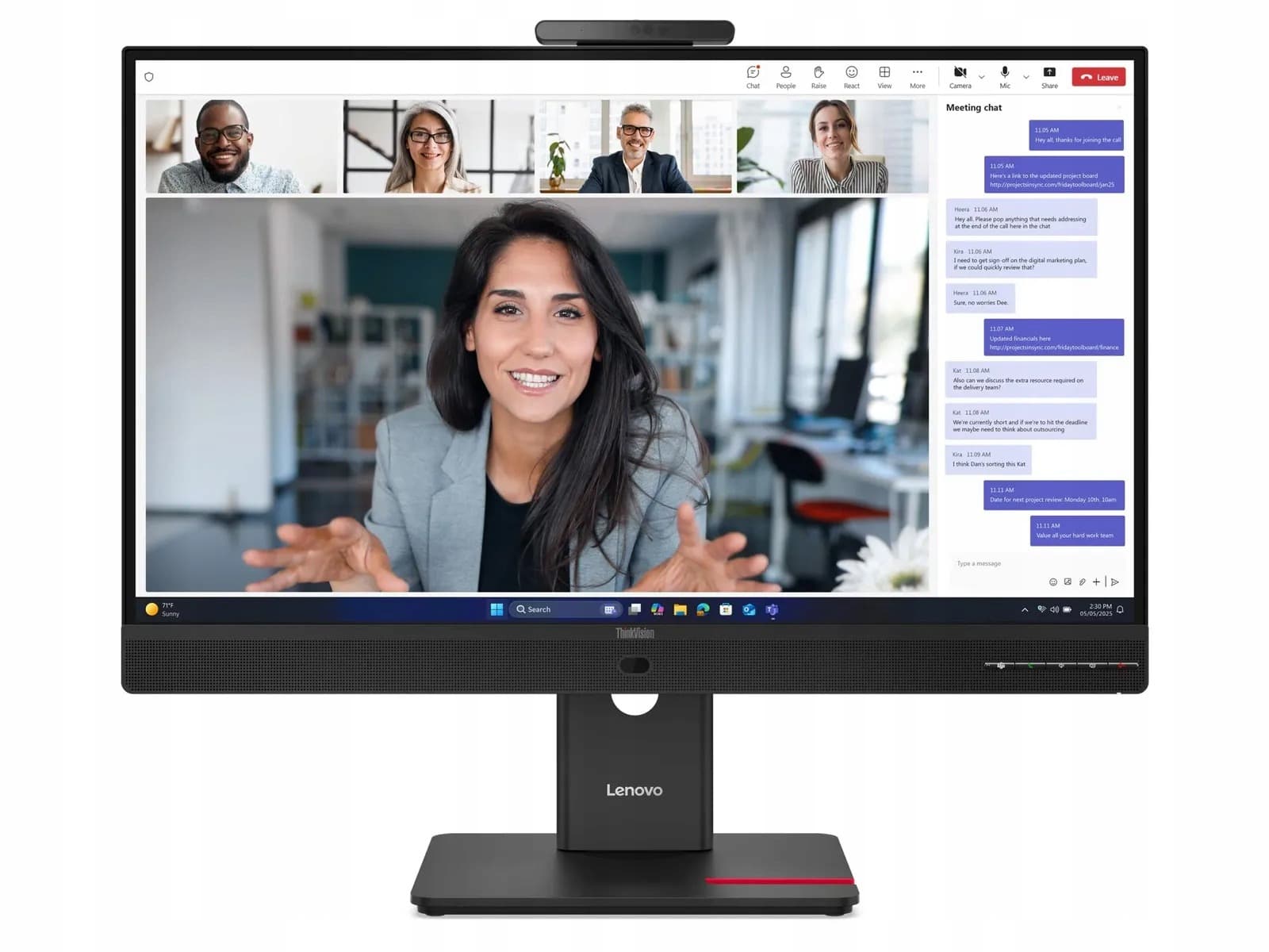 Lenovo ThinkVision T27QD-4v (27") QHD Monitor HDMI/DP/USB-C/DOC