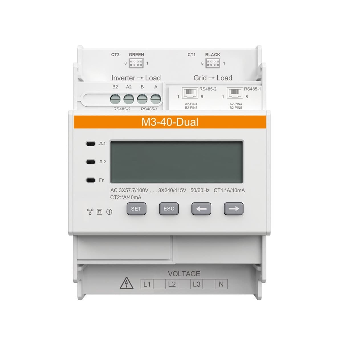 Licznik energii M3-40-Dual z podwójnym zestawem przekładników NCTK-16 100A/40mA