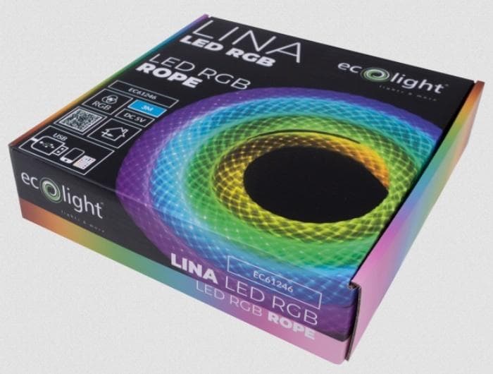 Lina LED RGB 3 metry 5V z pilotem zdalnego sterowania