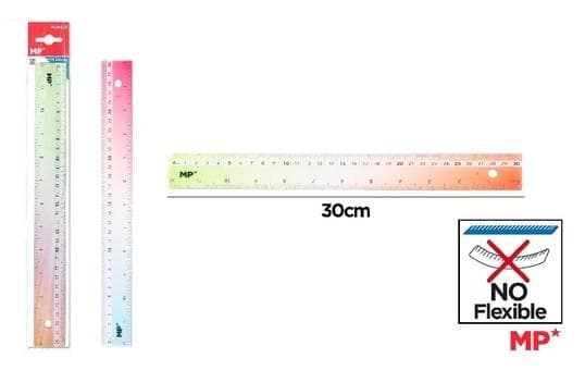 Linijka plastikowa 30 cm przezroczysta do szkoły