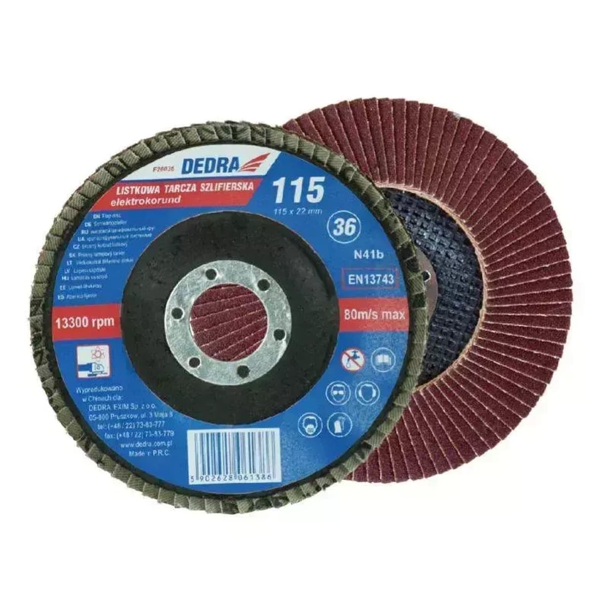 Listkowa tarcza szlifierska ziarnistość 36, średnica 76 mm, grubość 10 mm