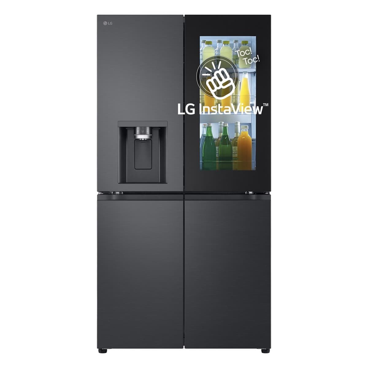 Lodówka Side-By-Side LG GMG960EVJE Multi Door 179cm Essence Black Steel czarny mat Total NoFrost podajnik wody