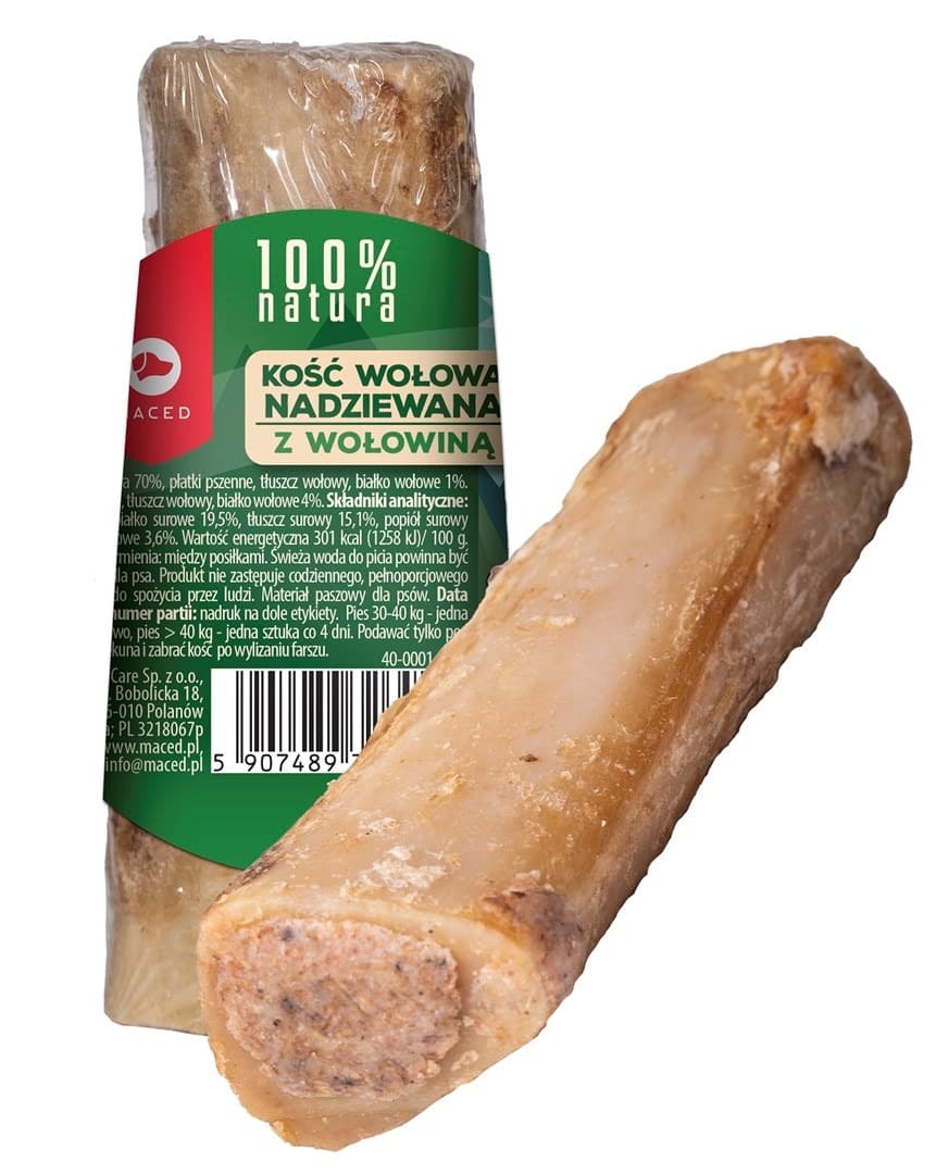 Kość z wołowiną dla psa Maced 150g