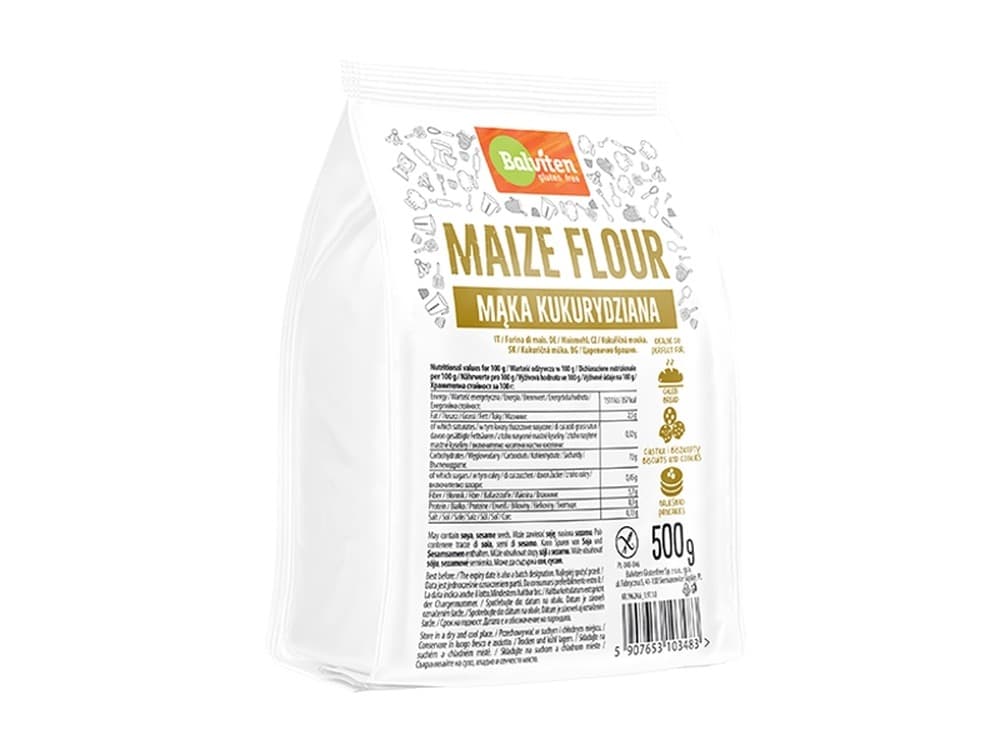 Balviten Mąka kukurydziana 500g. Produkt bezglutenowy