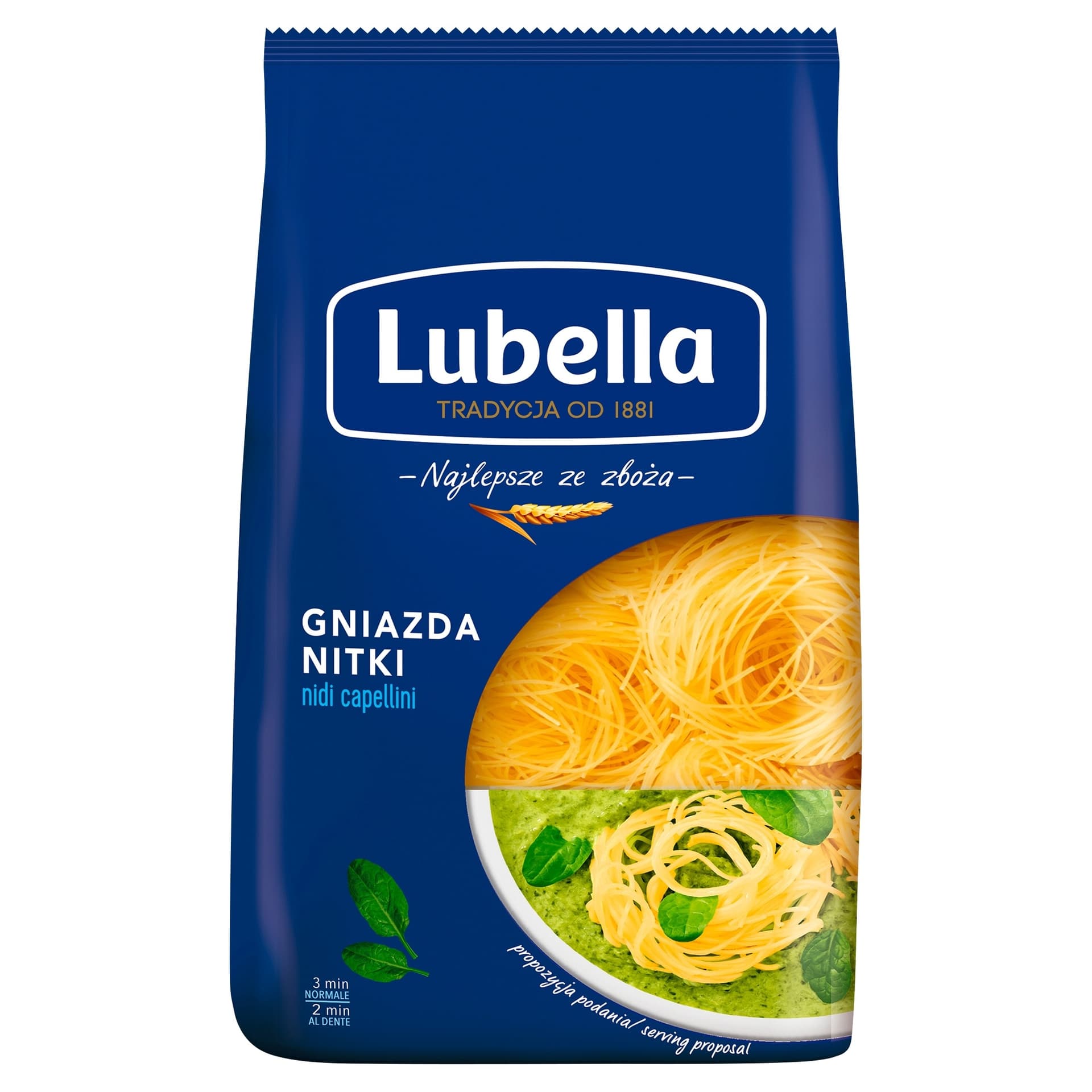 Lubella Nidi Capellini Makaron Gniazda nitki 400 g