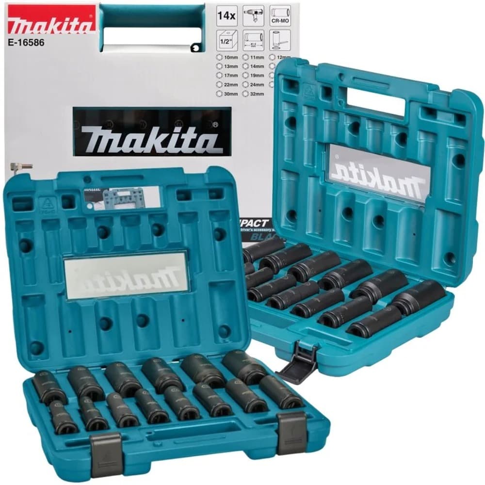 Makita E-16586 Zestaw nasadek udarowych, czarno-zielony