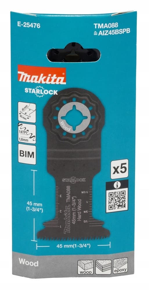 MAKITA MT Brzeszczot do cięcia wgłębnego BIM 45mm 14z/C TMA088 (5 szt.)