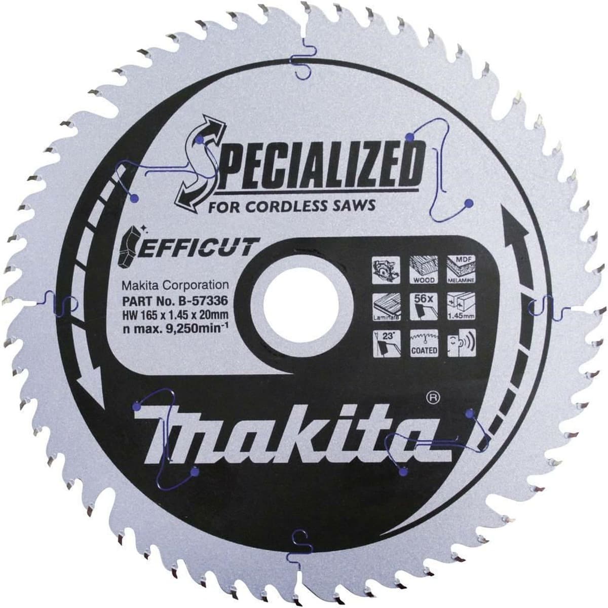 MAKITA Piła Tarczowa 165x20x56z EFFICUT do MDF, Laminatów i Drewna