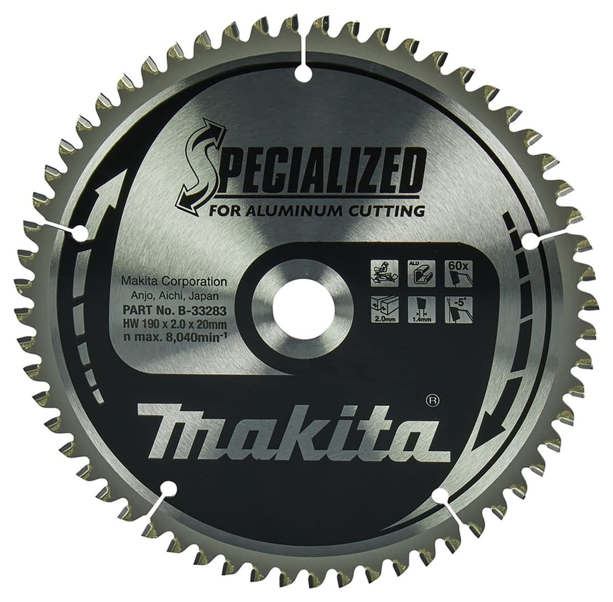 MAKITA PIŁA TARCZOWA 190x20x60z SPECJALIZED ALUMINIUM