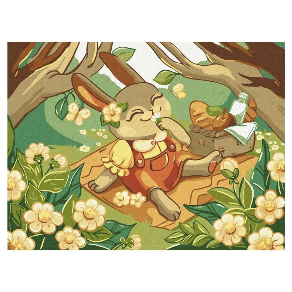 Malowanie po numerach Brushme 30x40 cm Kids - Zajączki na Pikniku