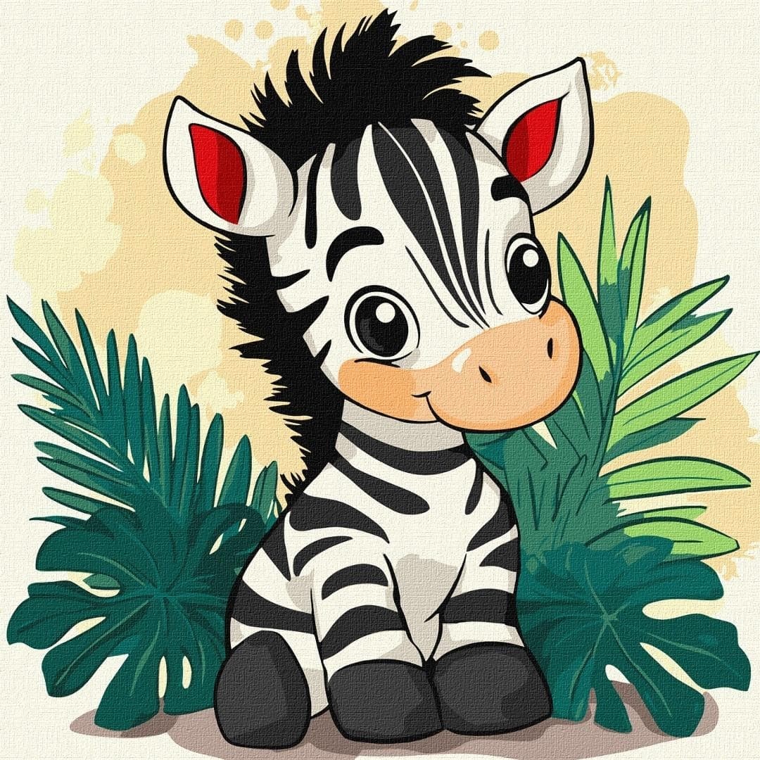 Malowanie po numerach Wesoła Zebra dla Dzieci