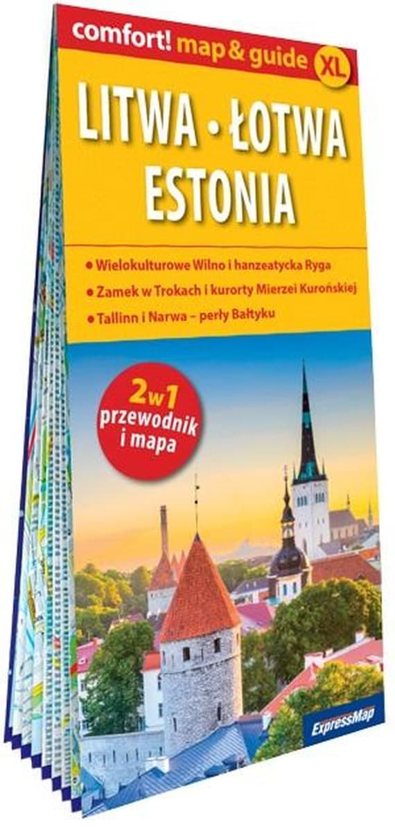Mapa i przewodnik Litwa Łotwa laminowana 2024
