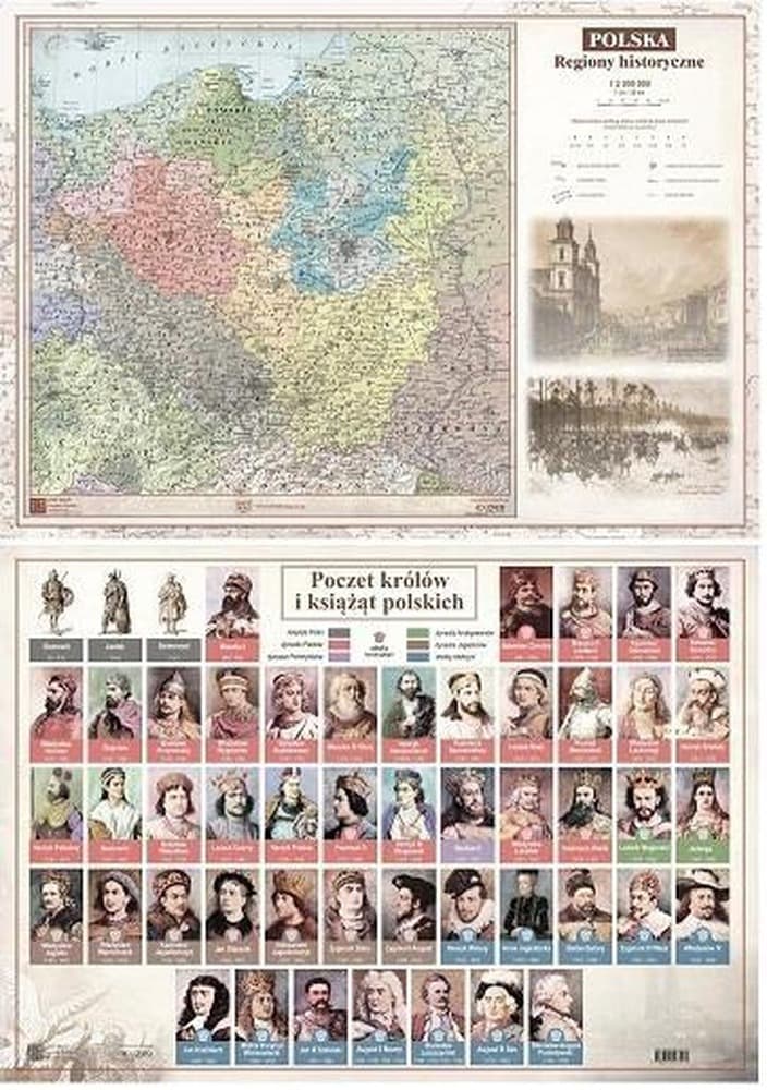Mapa Polski Regiony Historyczne A2