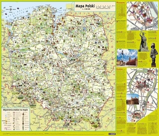 Mapa Polski ścienna dla dzieci plansza edukacyjna