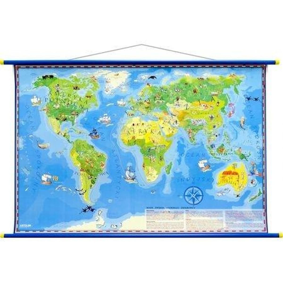 Mapa ścienna Świat Młodego Odkrywcy 58x38 cm