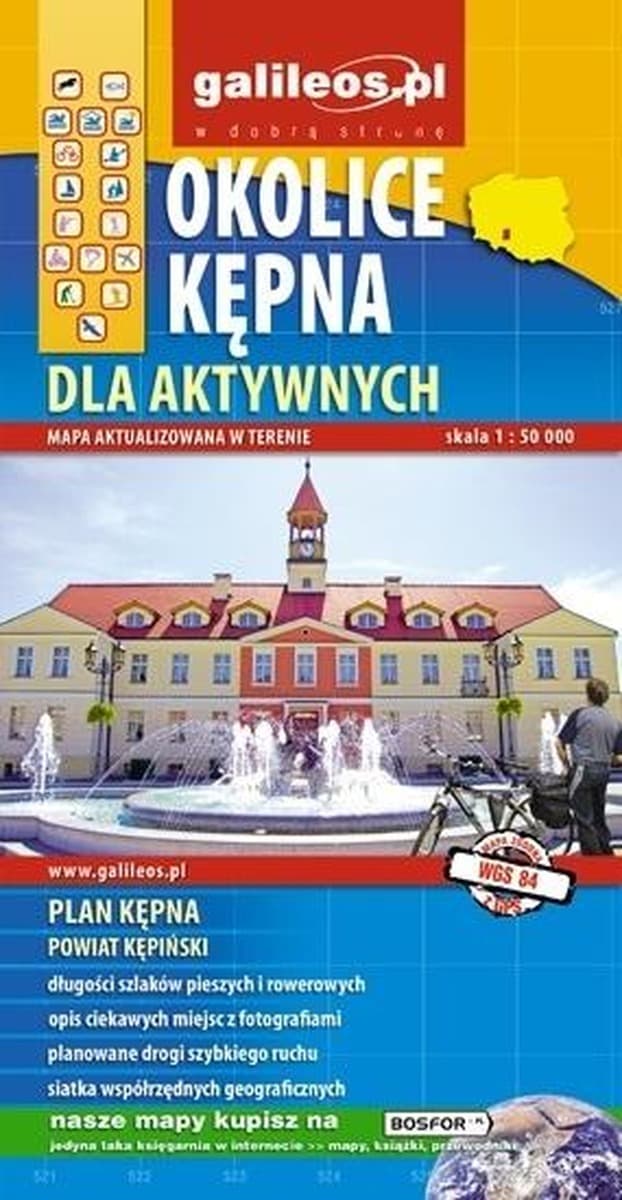 Mapa turystyczna Okolice Kępna dla aktywnych - 1:50 000