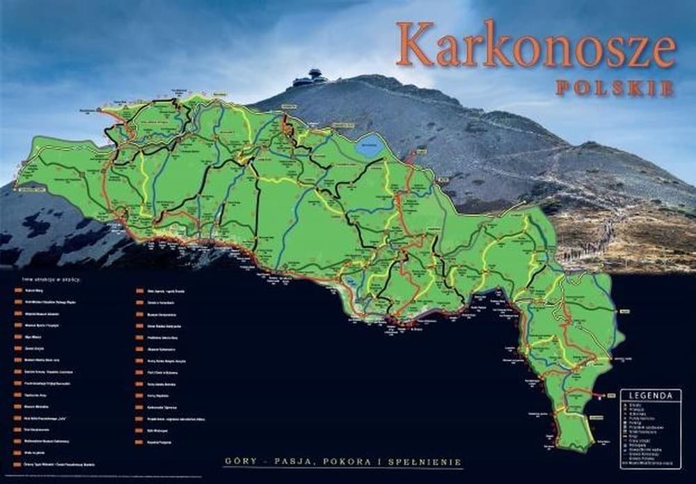 Mapa zdrapka Karkonosze Polskie Góry pamiątka