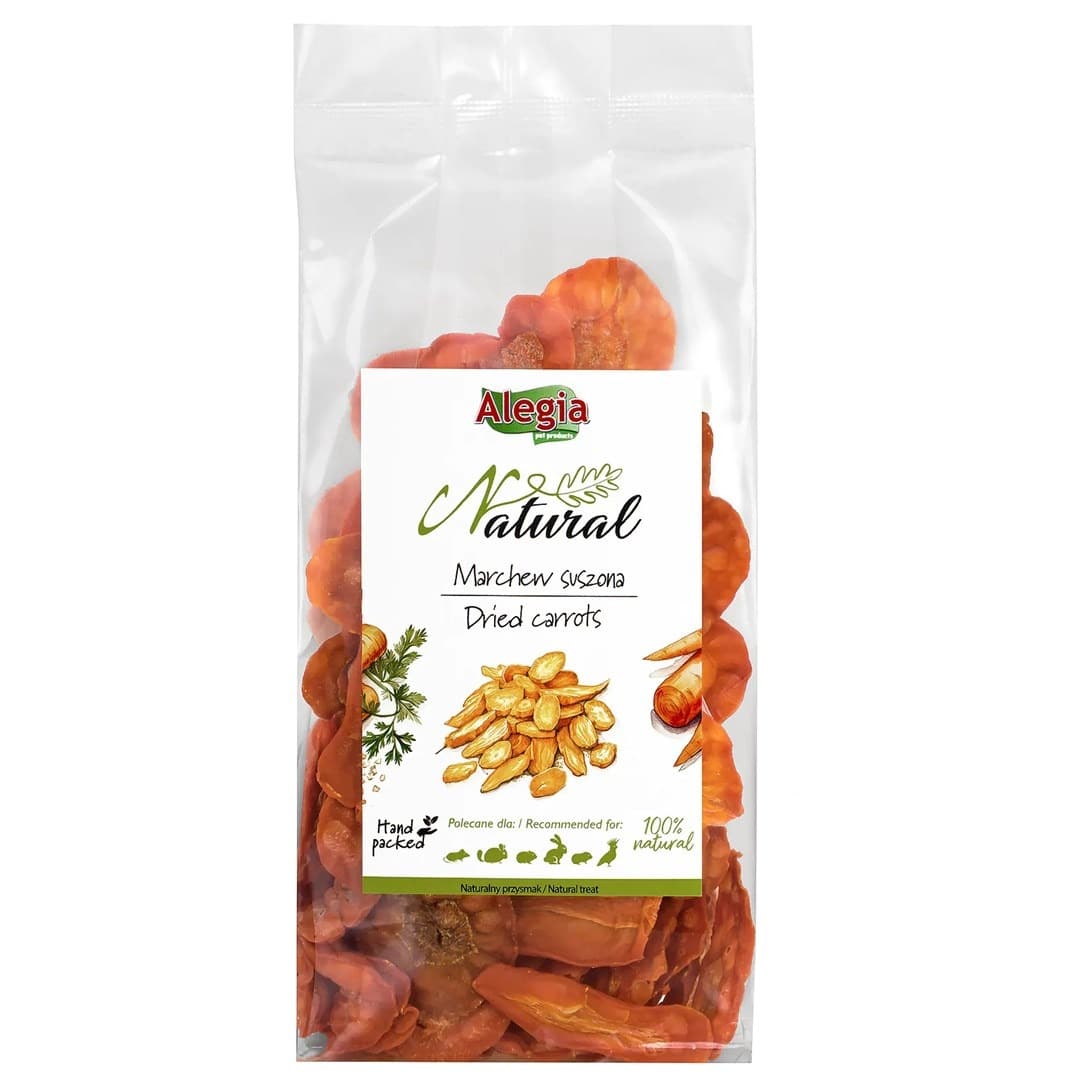 Przysmak ALEGIA dla Zwierząt Marchewka Suszona Naturalna 60g