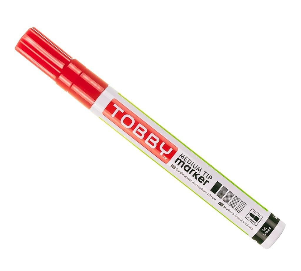 Marker olejowy permanentny czerwony 2 mm Tobby