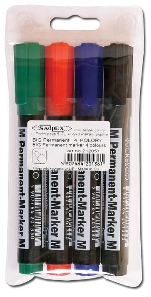 Marker permanentny okrągły lub ścięty 4 kolory