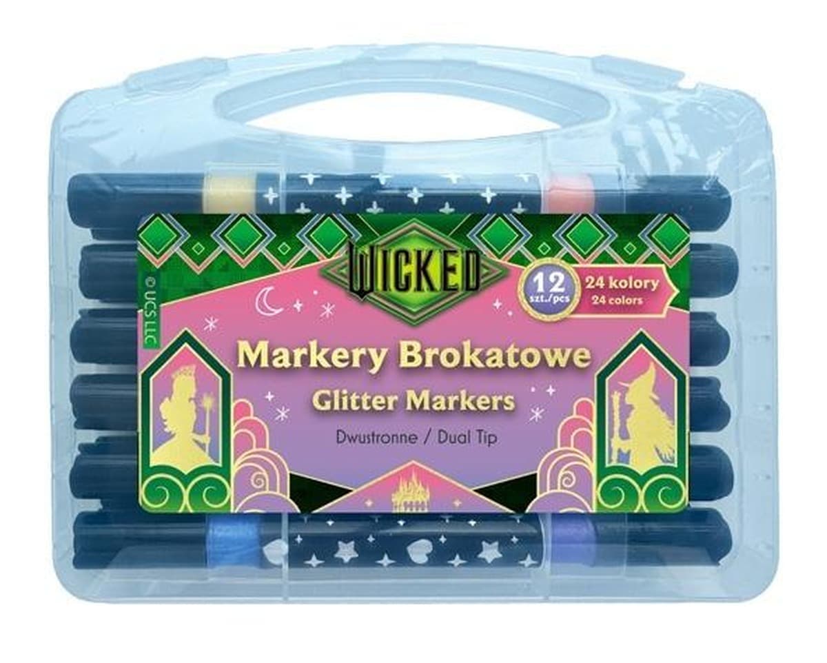 Markery brokatowe dwustronne 12 sztuk