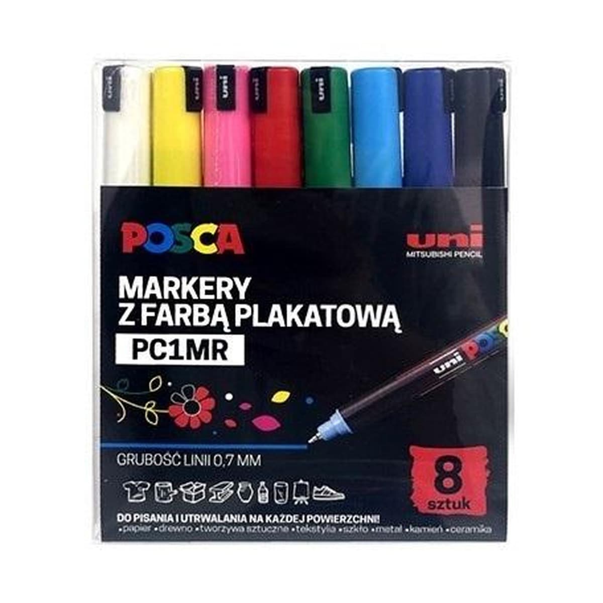 Markery plakatowe POSCA UNI PC-1MR 8 kolorów