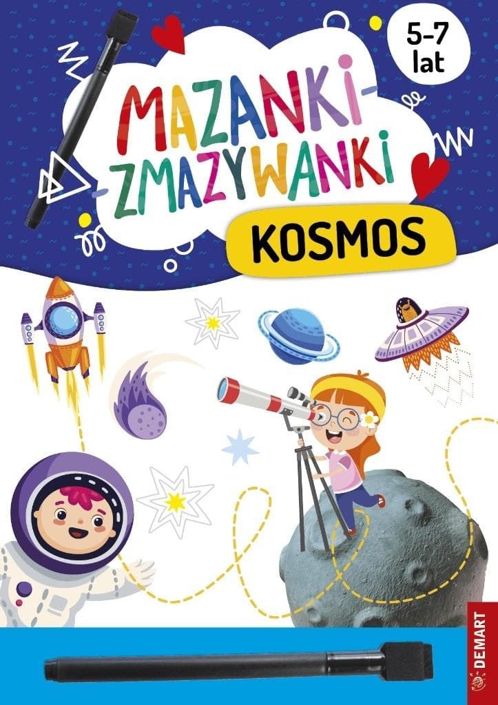 Mazaki-zmazywanki Kosmos Ćwiczenia edukacyjne dla dzieci - Demart