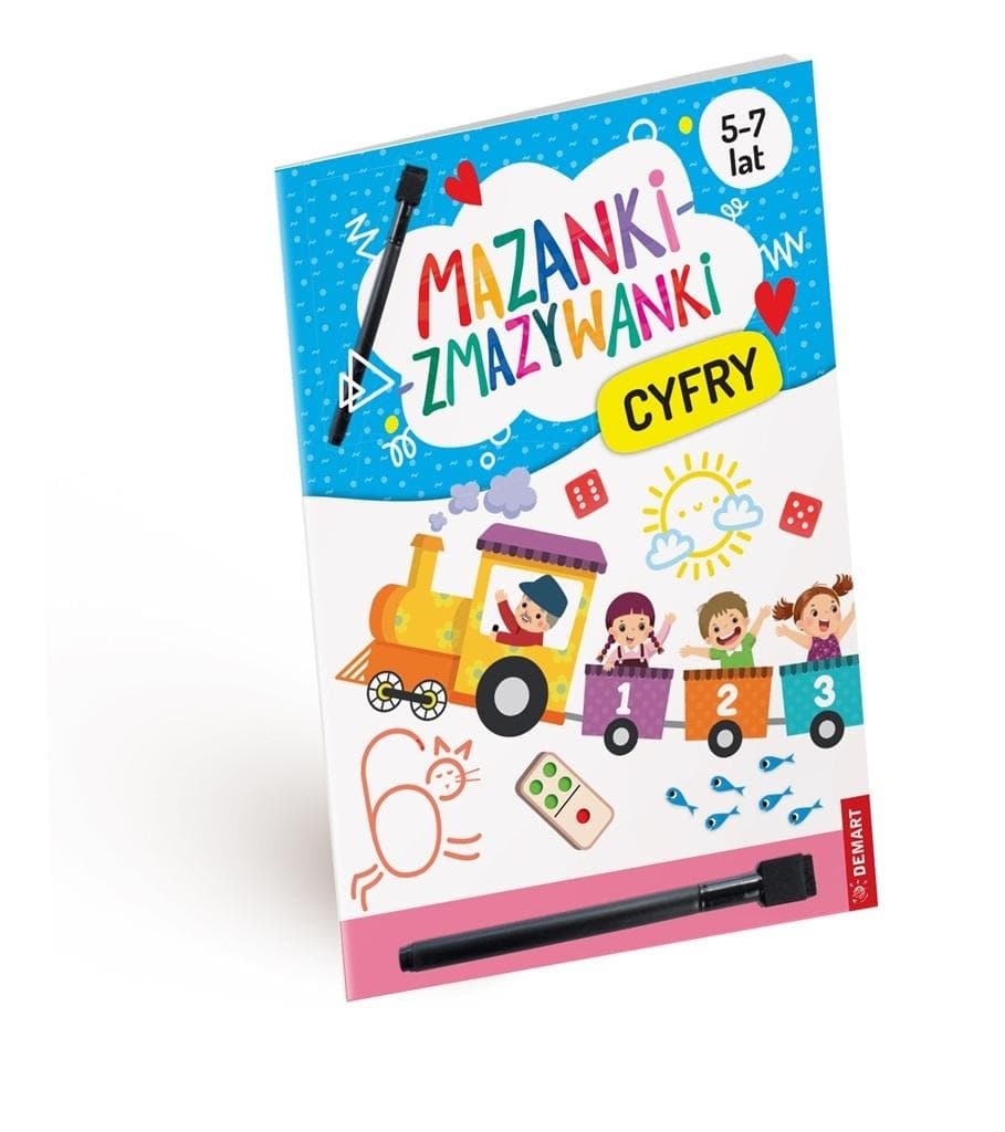 Mazanki-zmazywanki Cyfry Nauka pisania liczb - Demart