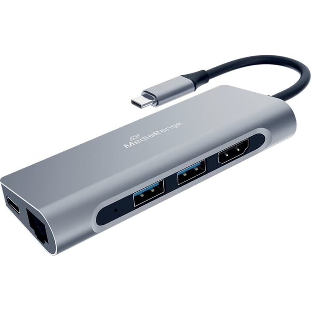 MediaRange Stacja dokująca USB-C - HDMI, USB 3.2, RJ45, Power Delivery 60W