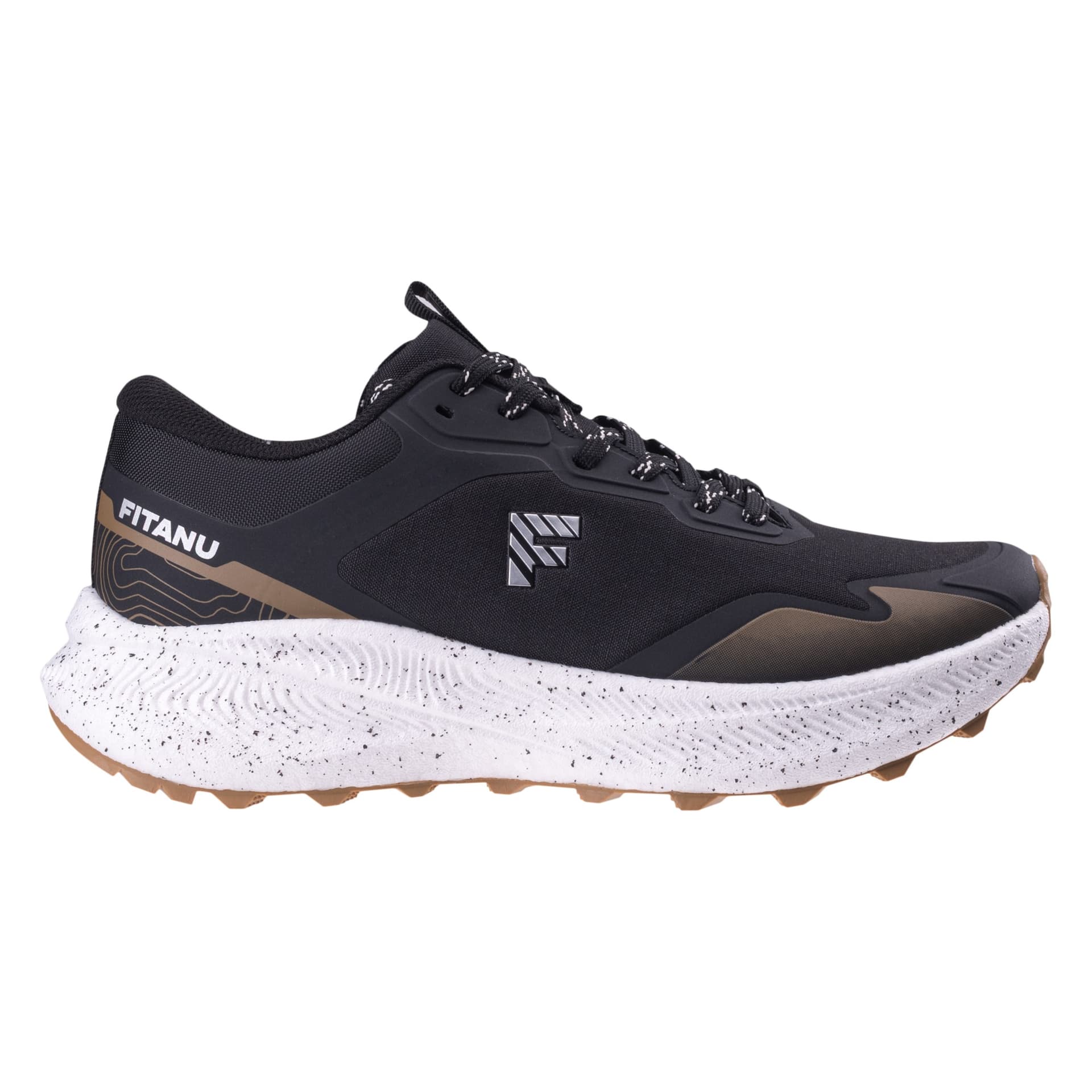 Męskie Buty Sportowe FERANO - Czarne/Złote/Białe, Rozmiar 45