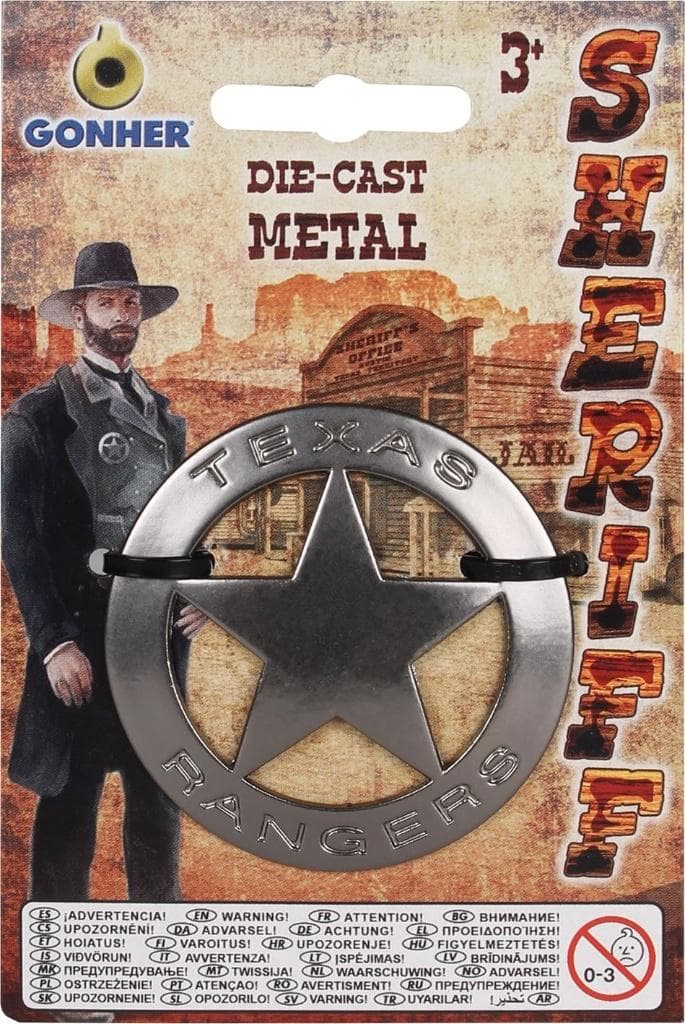 Zabawka odznaka szeryfa Texas Ranger metalowa dla dzieci