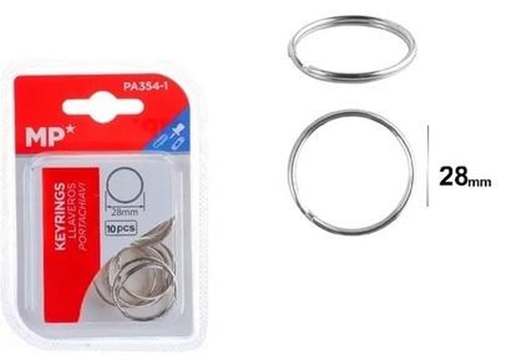Metalowe kółka do kluczy o średnicy 28 mm, zestaw 10 sztuk