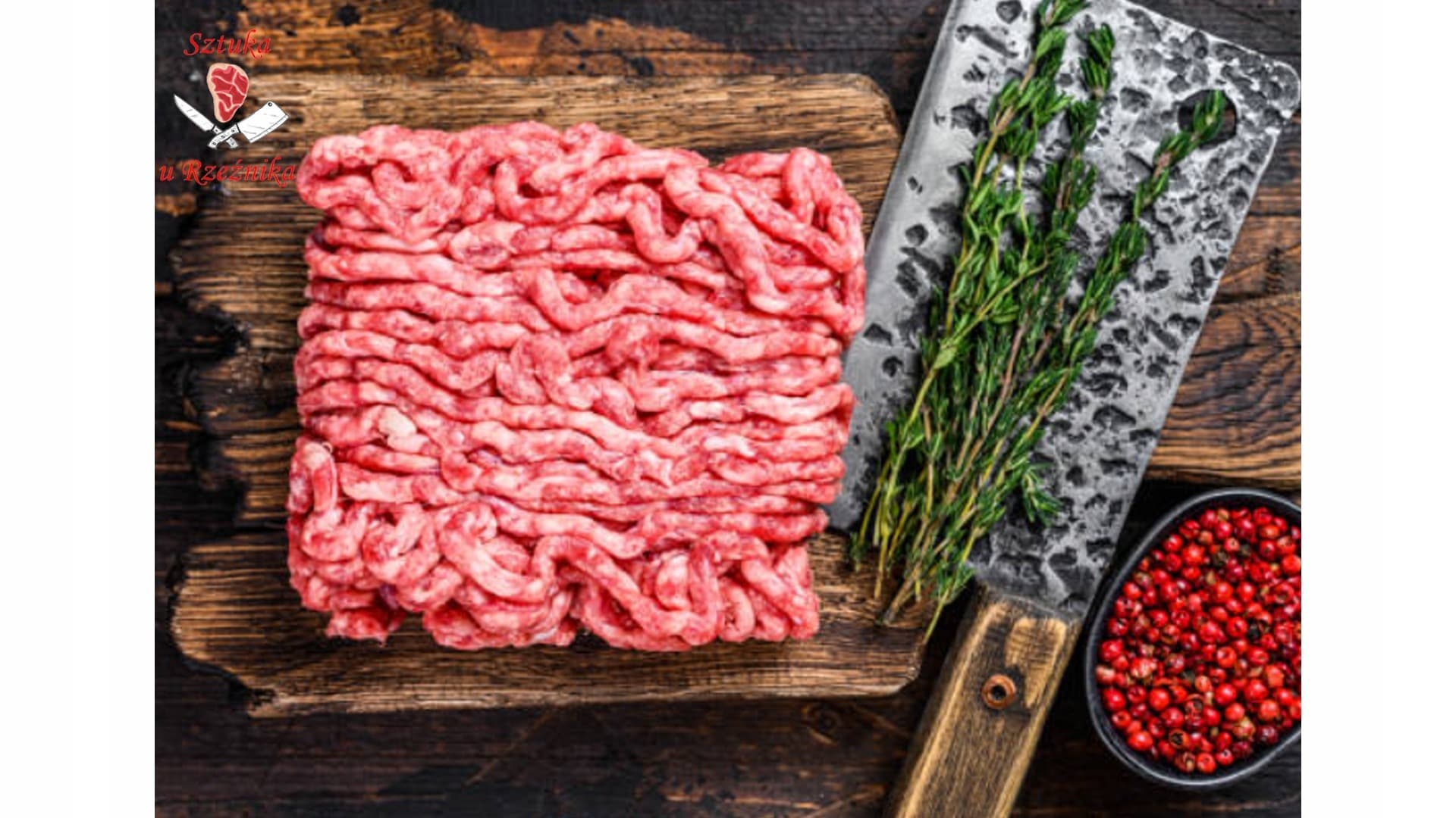 MIĘSO MIELONE Z ŁOPATKI WIEPRZOWEJ, PRZYGOTOWANE NA MIEJSCU (MP) ok. 0,5 KG