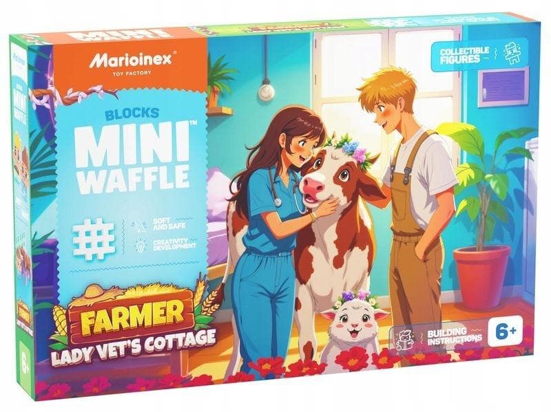 Marioinex Mini Waffle Farmer Domek Pani Weterynarz 110 elementów - klocki konstrukcyjne