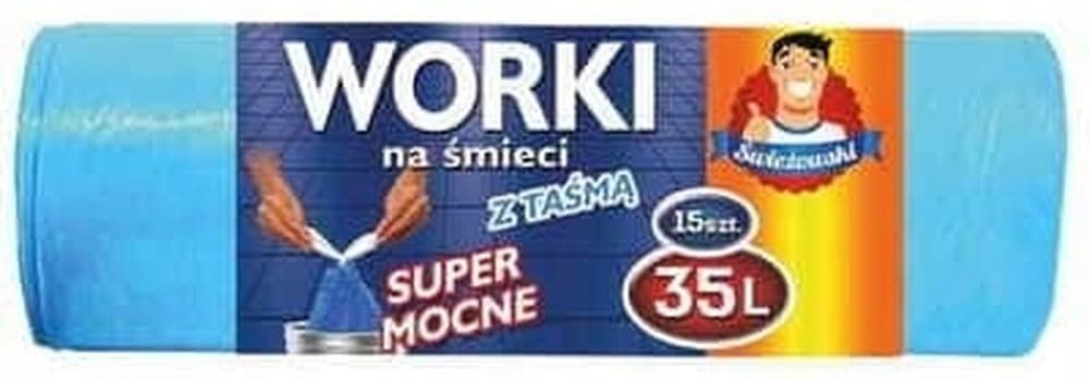 Mocne worki na śmieci Świeżowski 35 litrów 15 sztuk z taśmą