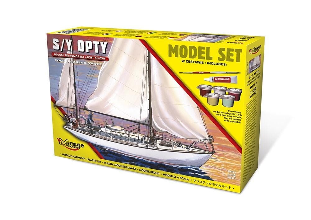 Model jachtu żaglowego S/Y Opty do sklejania 1/50