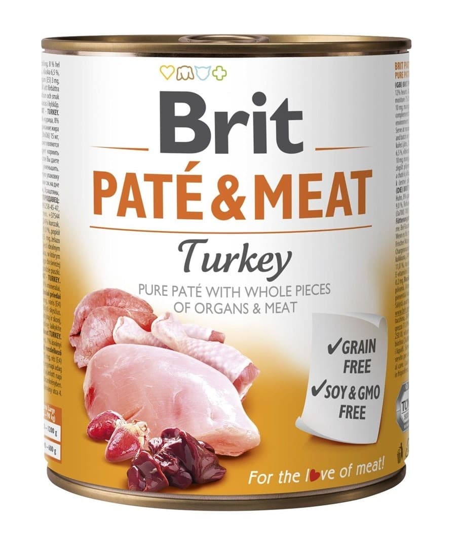 Brit Paté & Meat z Indykiem - Mokra karma dla psa - 800 g