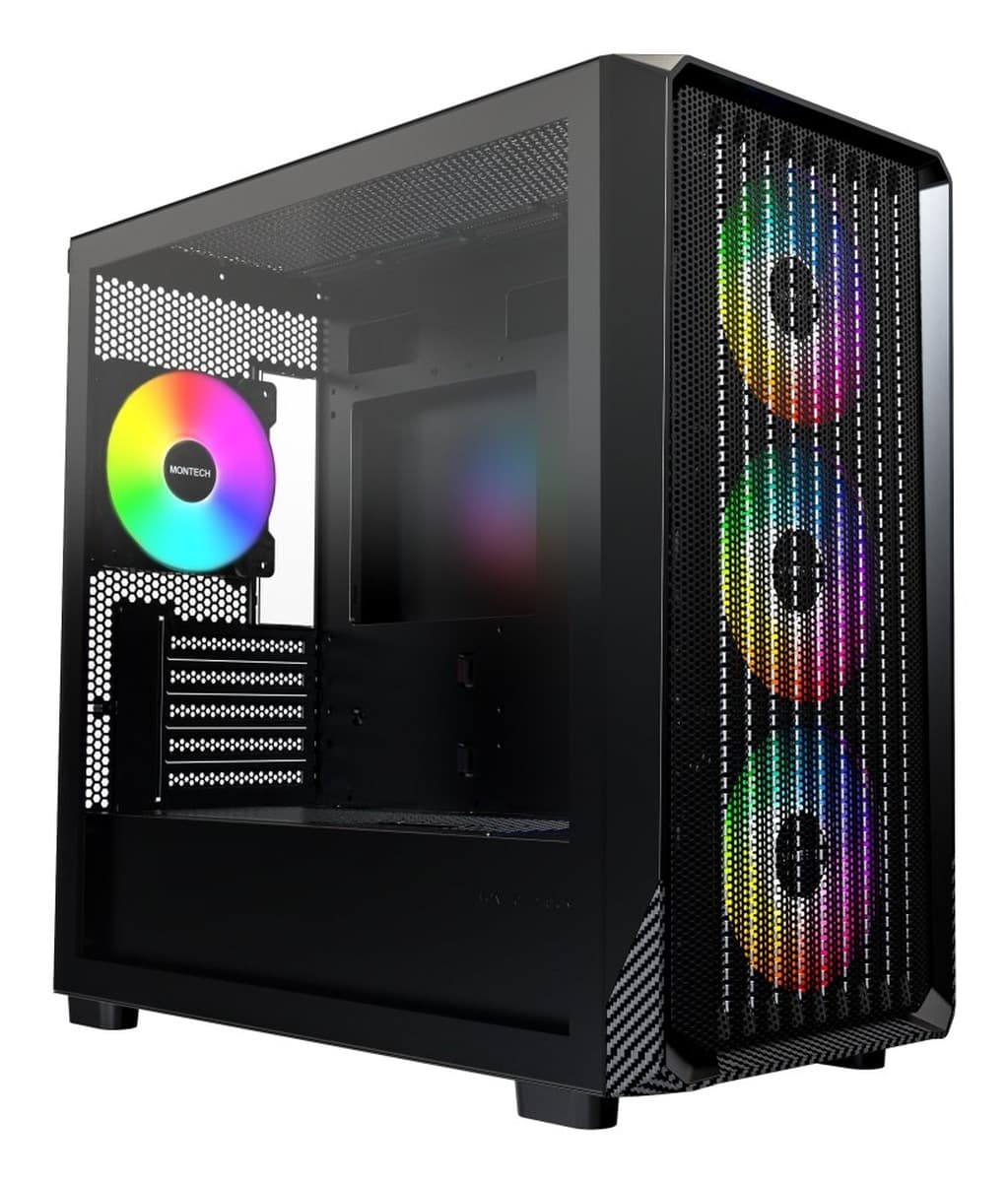 Montech X5M Obudowa PC Midi-Tower Micro-ATX ARGB Szkło Hartowane - Czarna