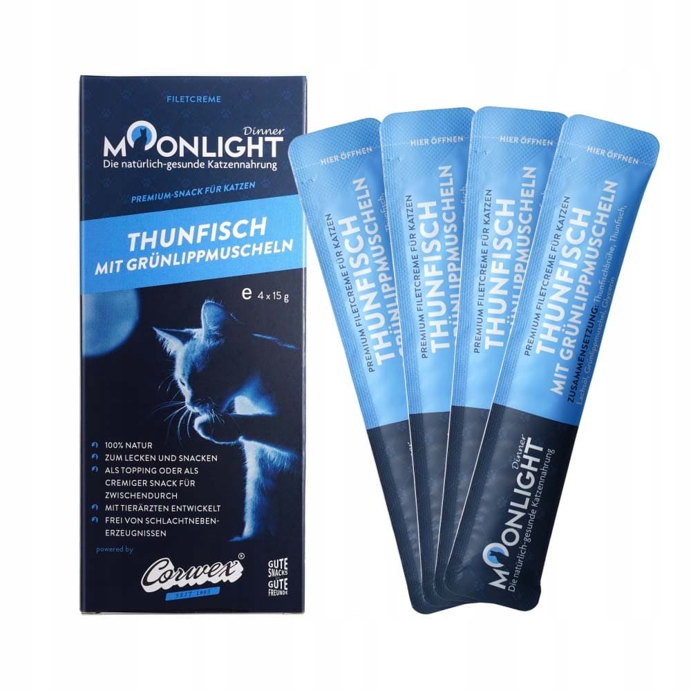 Moonlight Dinner Krem dla kota Tuńczyk i omułek 4 x 15g