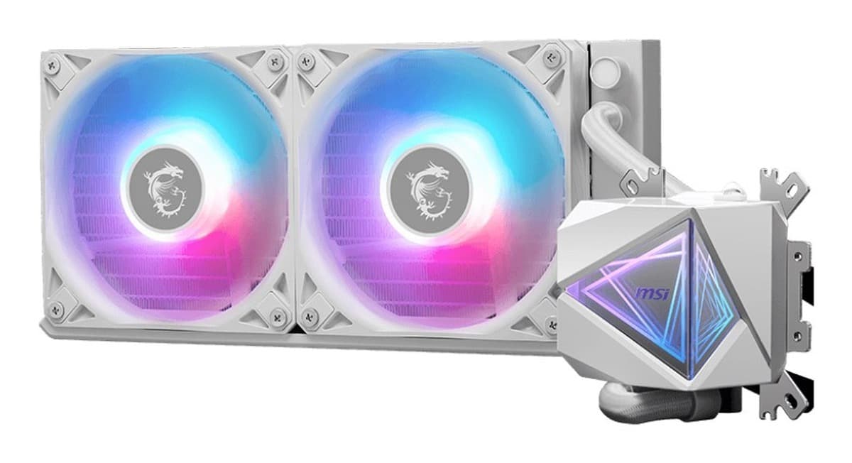 MSI MAG Coreliquid I240 Biały - Zestaw chłodzenia cieczą CPU, 2x120mm