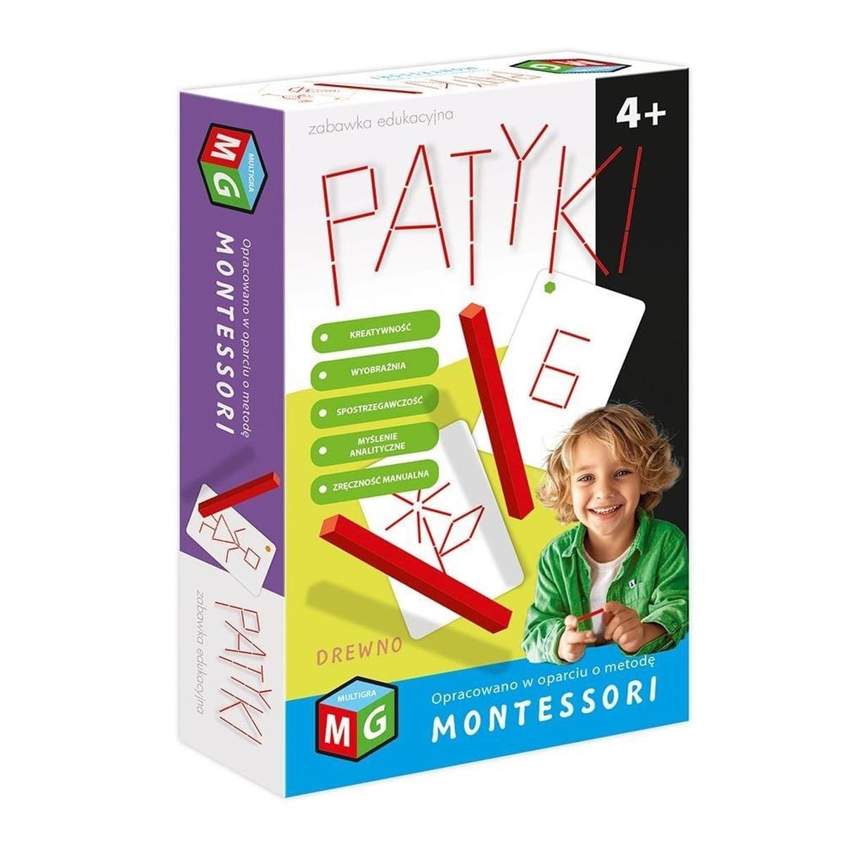 Multigra Patyczki Montessori - Edukacyjna układanka dla dzieci
