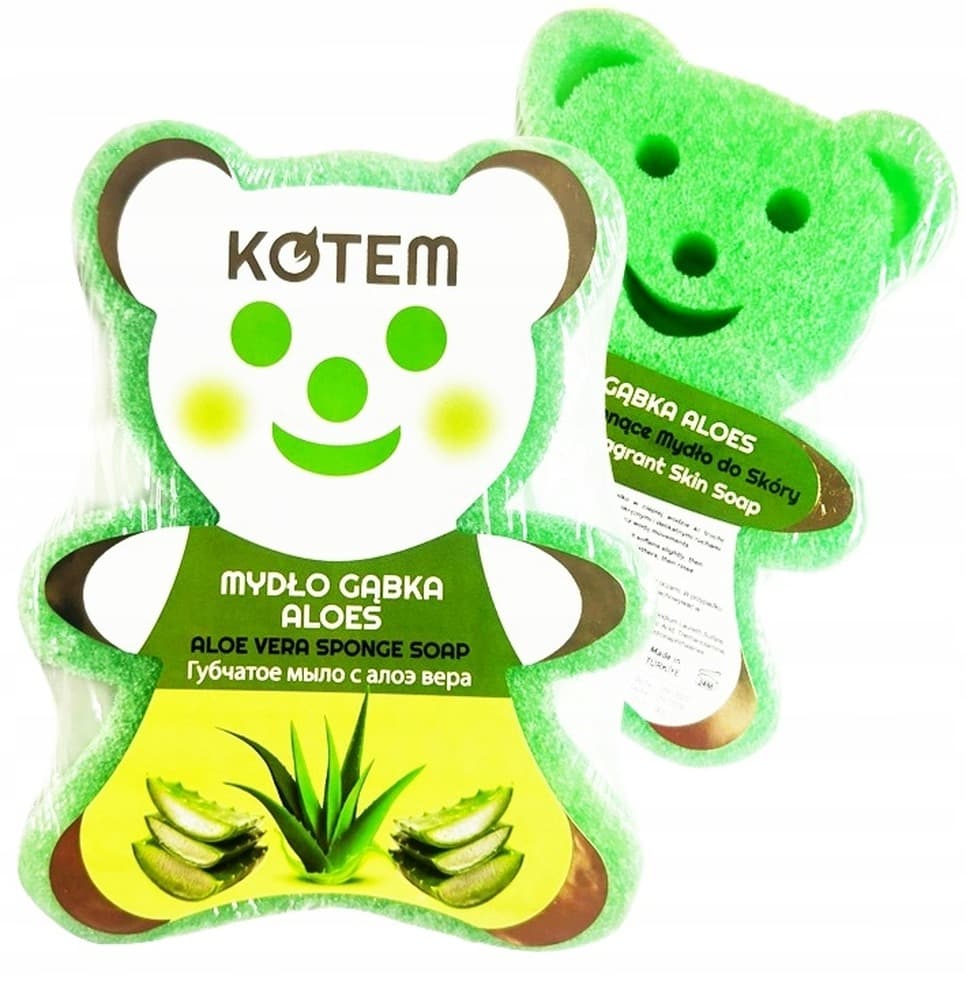 Mydełko-gąbka do kąpieli Kotek z wyciągiem z aloesu 130 g