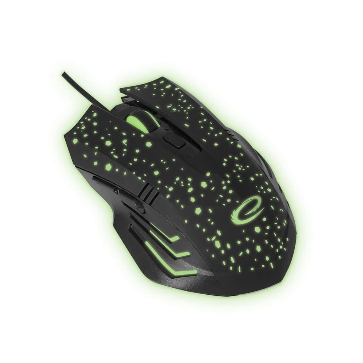Mysz gamingowa Esperanza Galaxy EGM212 USB-C optyczna 2400 DPI czarno-zielona