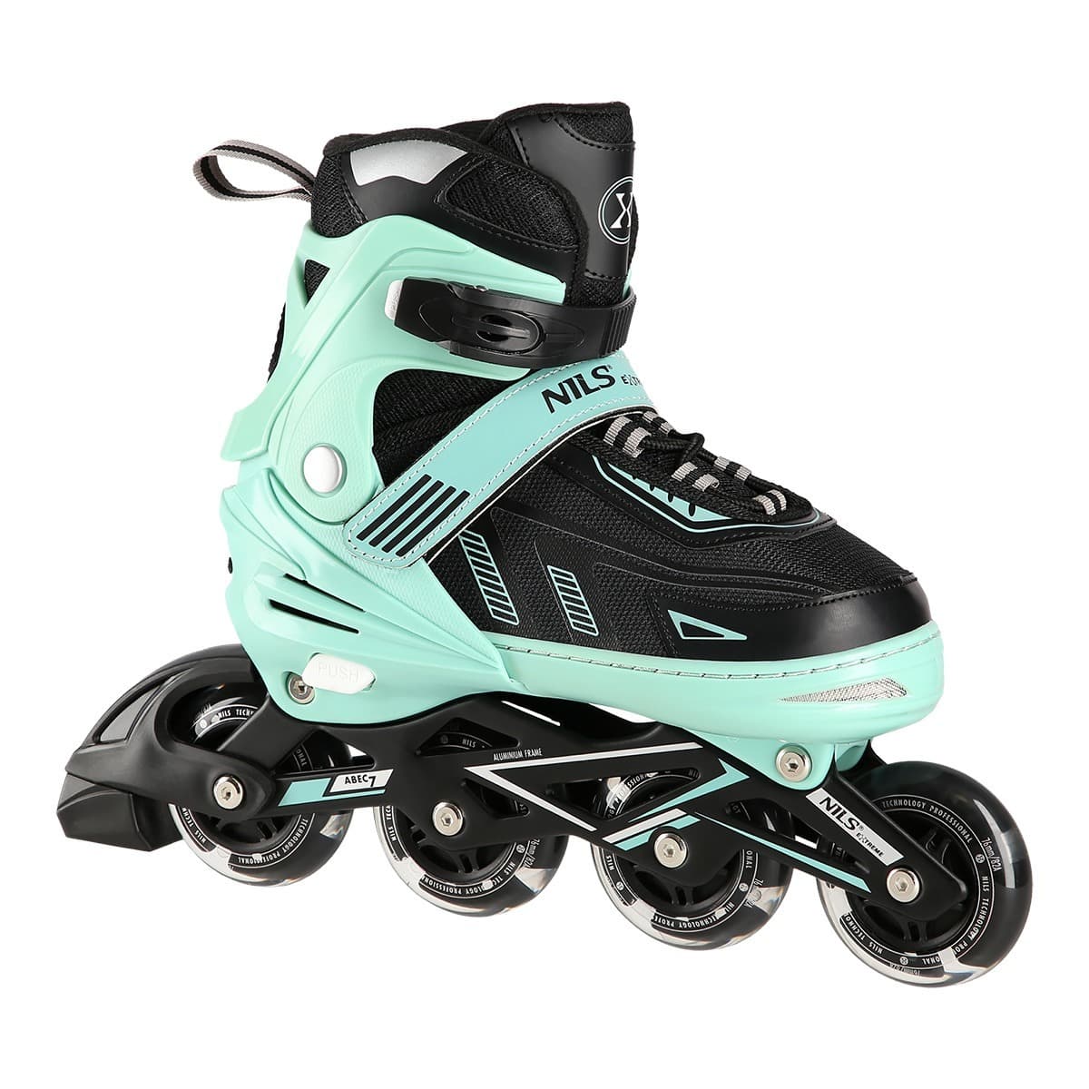 NA11230A MIĘTOWE LED ROZM. L(39-42) ŁYŻWOROLKI NILS EXTREME