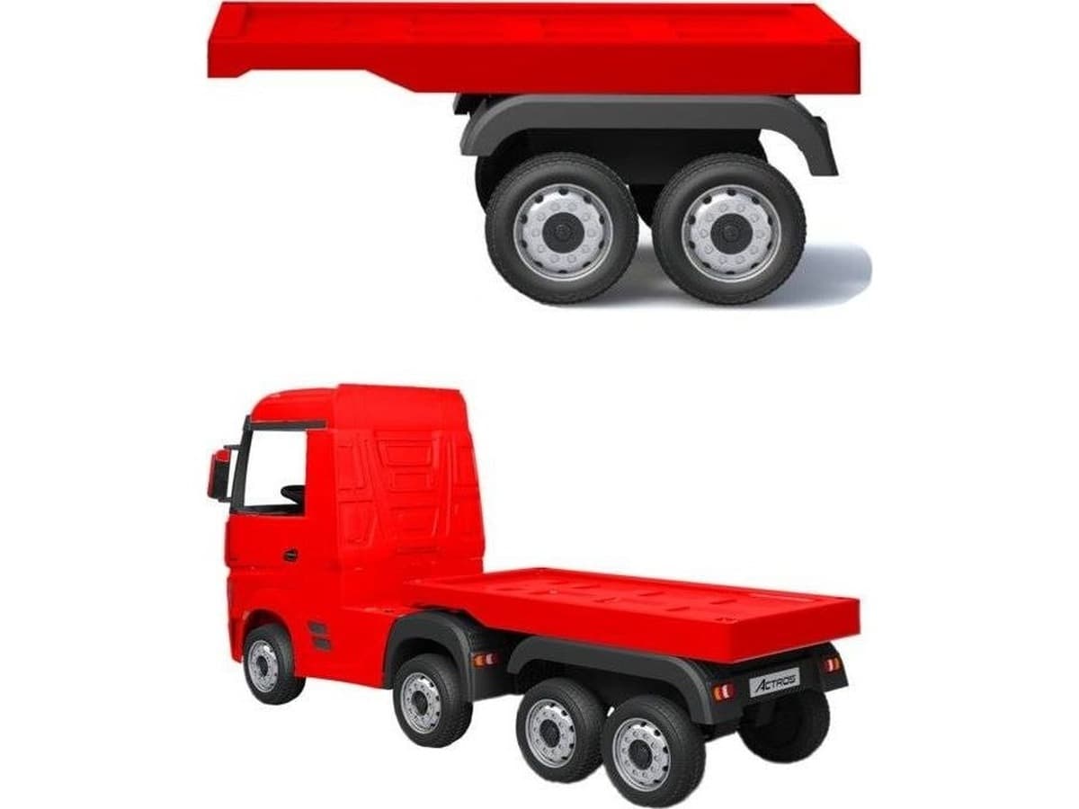 Naczepa do pojazdu na akumulator Mercedes Scania Actros czerwona