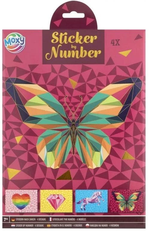 Naklejanie po numerach Motyl A4